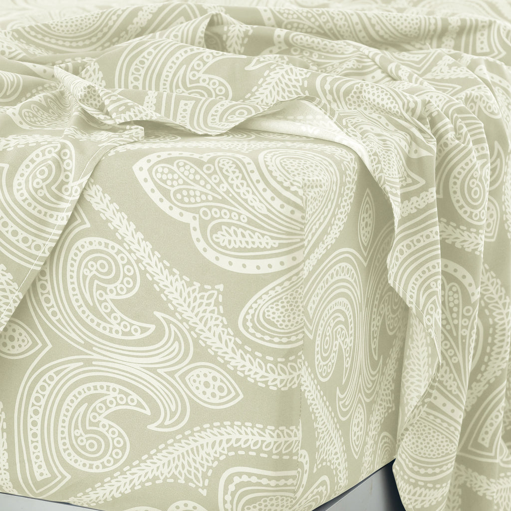 4-Piece Paisley Bed Sheet Set