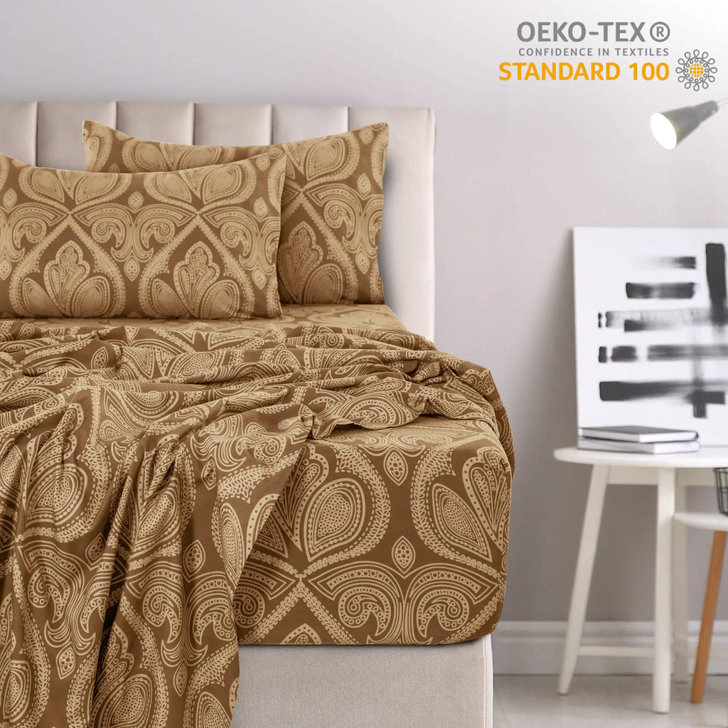4-Piece Paisley Bed Sheet Set
