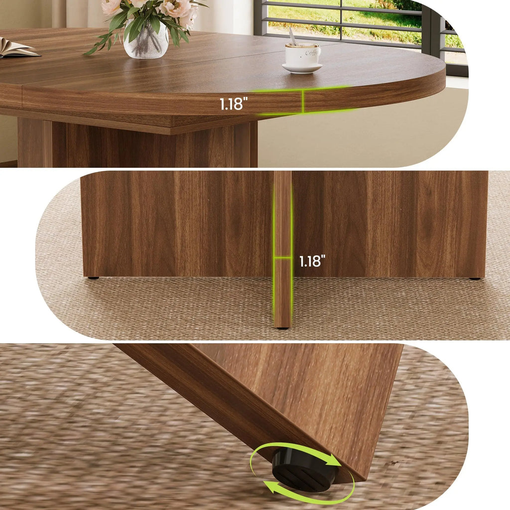 Extendable Round to Oval Dining Table