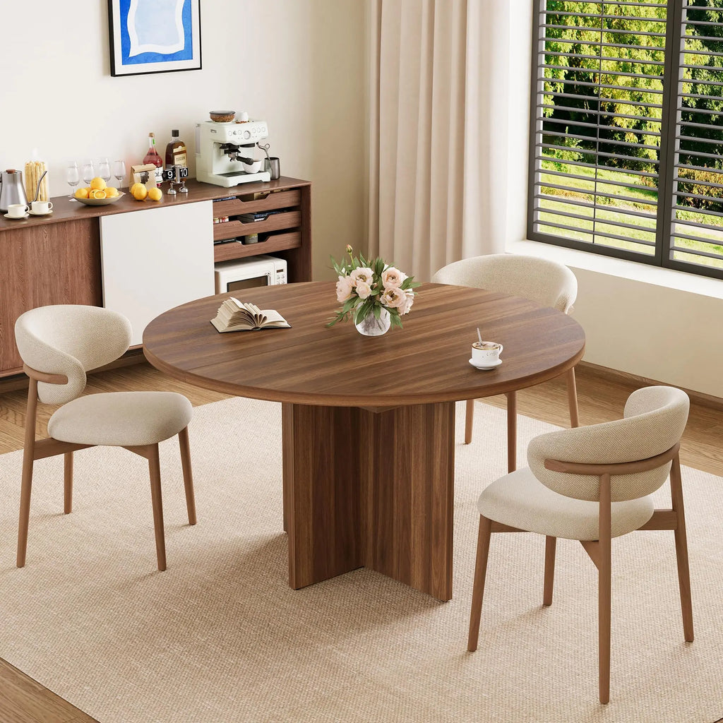 Extendable Round to Oval Dining Table