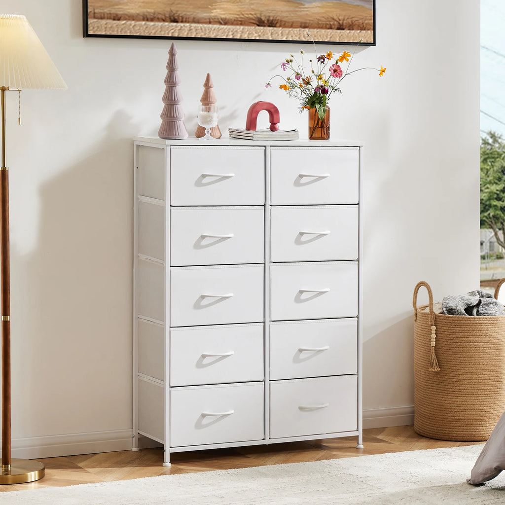 10 Fabric Drawers Nightstand