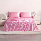4pcs Cooling Satin Bed Sheet Set