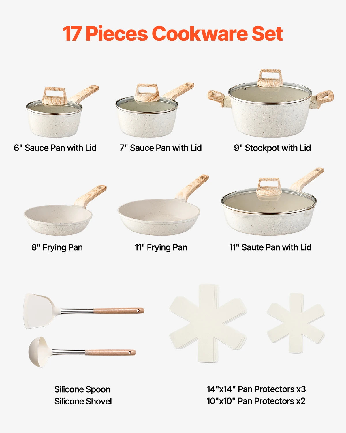 17 Piece Pots And Pans Set