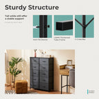 10 Fabric Drawers Nightstand