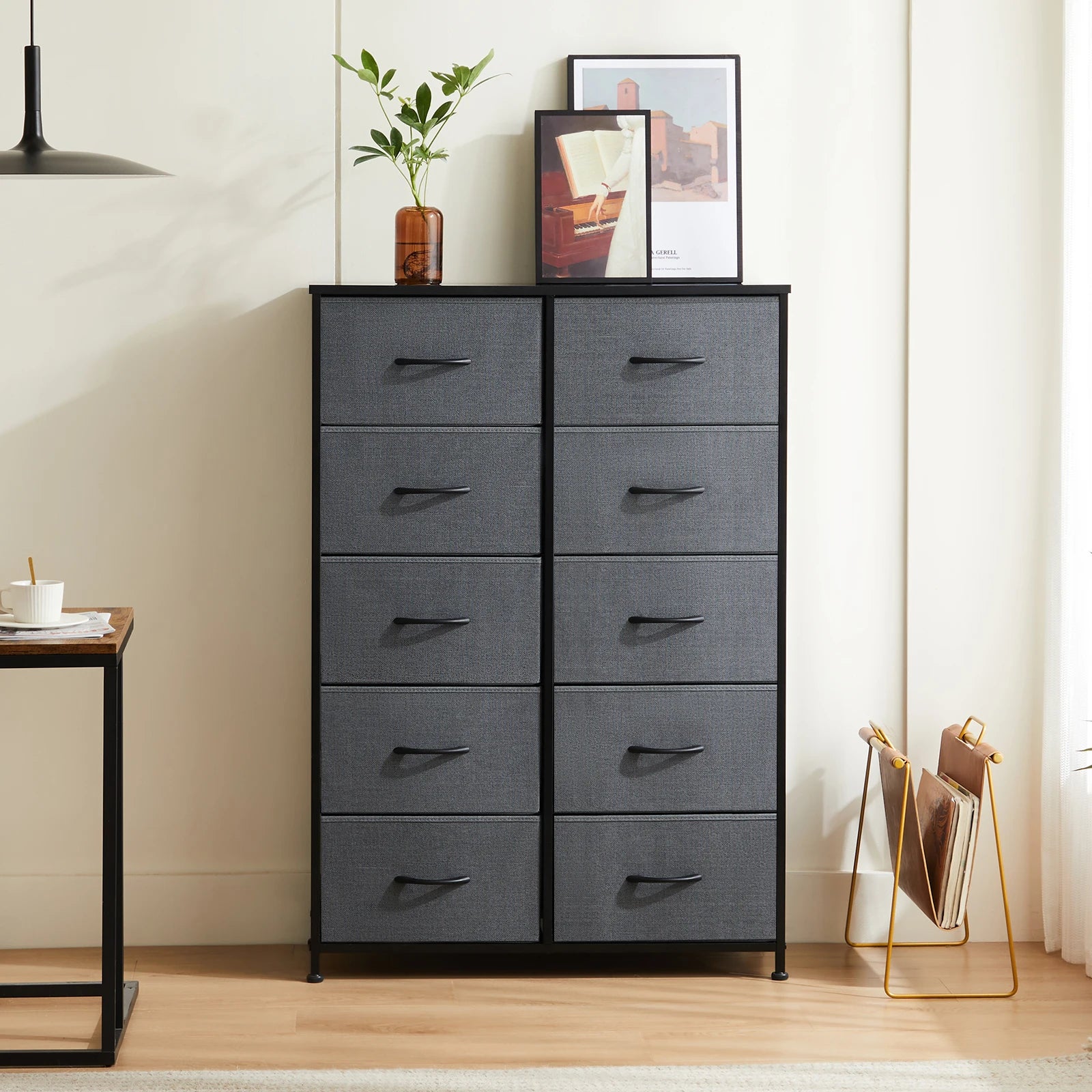 10 Fabric Drawers Nightstand