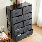 10 Fabric Drawers Nightstand